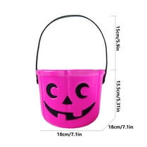 Qiweii Halloween Pumpkin Bucket, 6.7 inch Large Pumpkin Bucket Plastic Pumpkin Candy Bucket Halloween Candy Pail for Kids Halloween Trick or Treat Buckets
