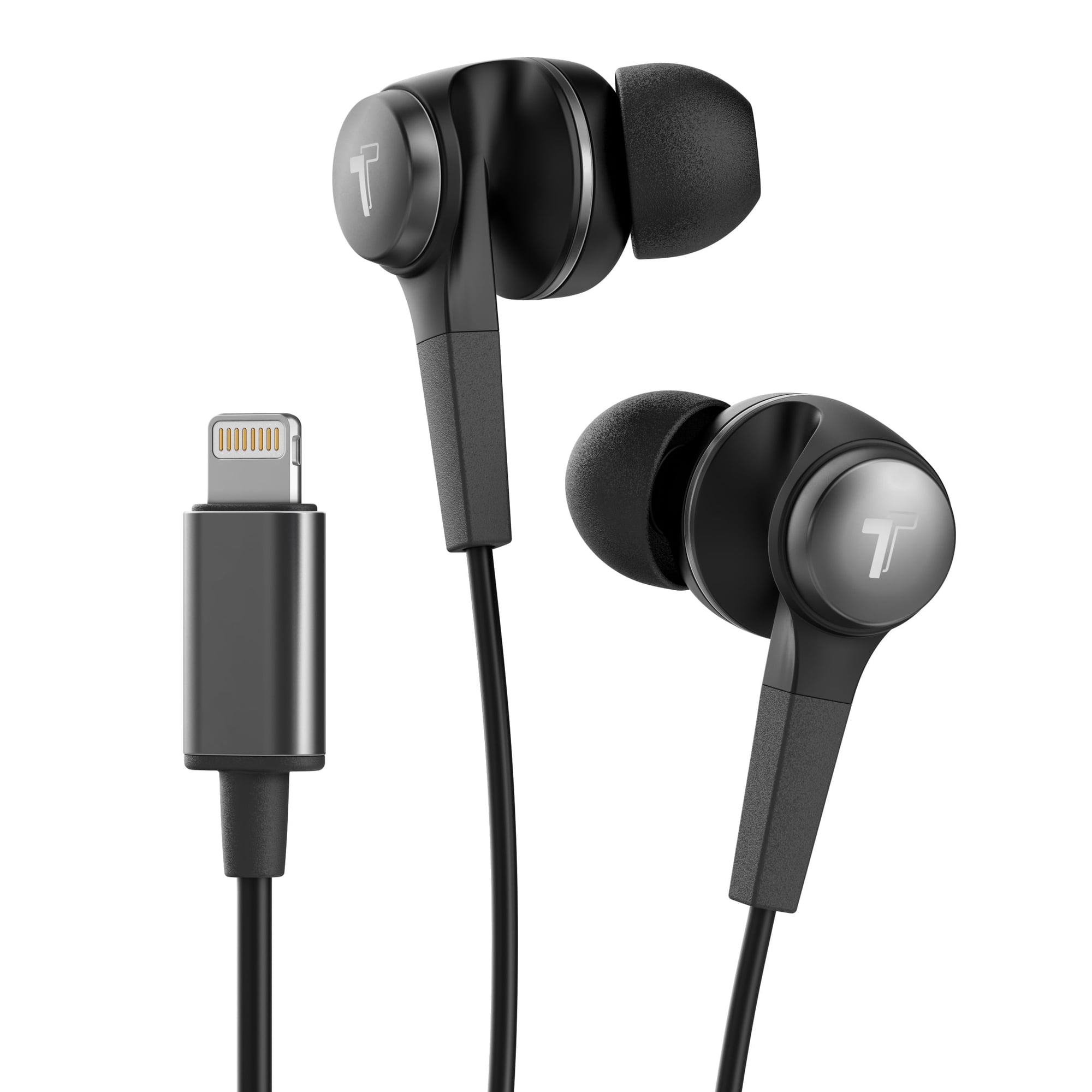 Thore for iPhone Earbuds with Microphone (Bass Booster V120) MFi Apple Certified Headphones with Lightning Connector, Wired In Ear Earbuds for iPhone 11/11 Pro Max/Xs Max/Xr/7/8 Plus/X - Black