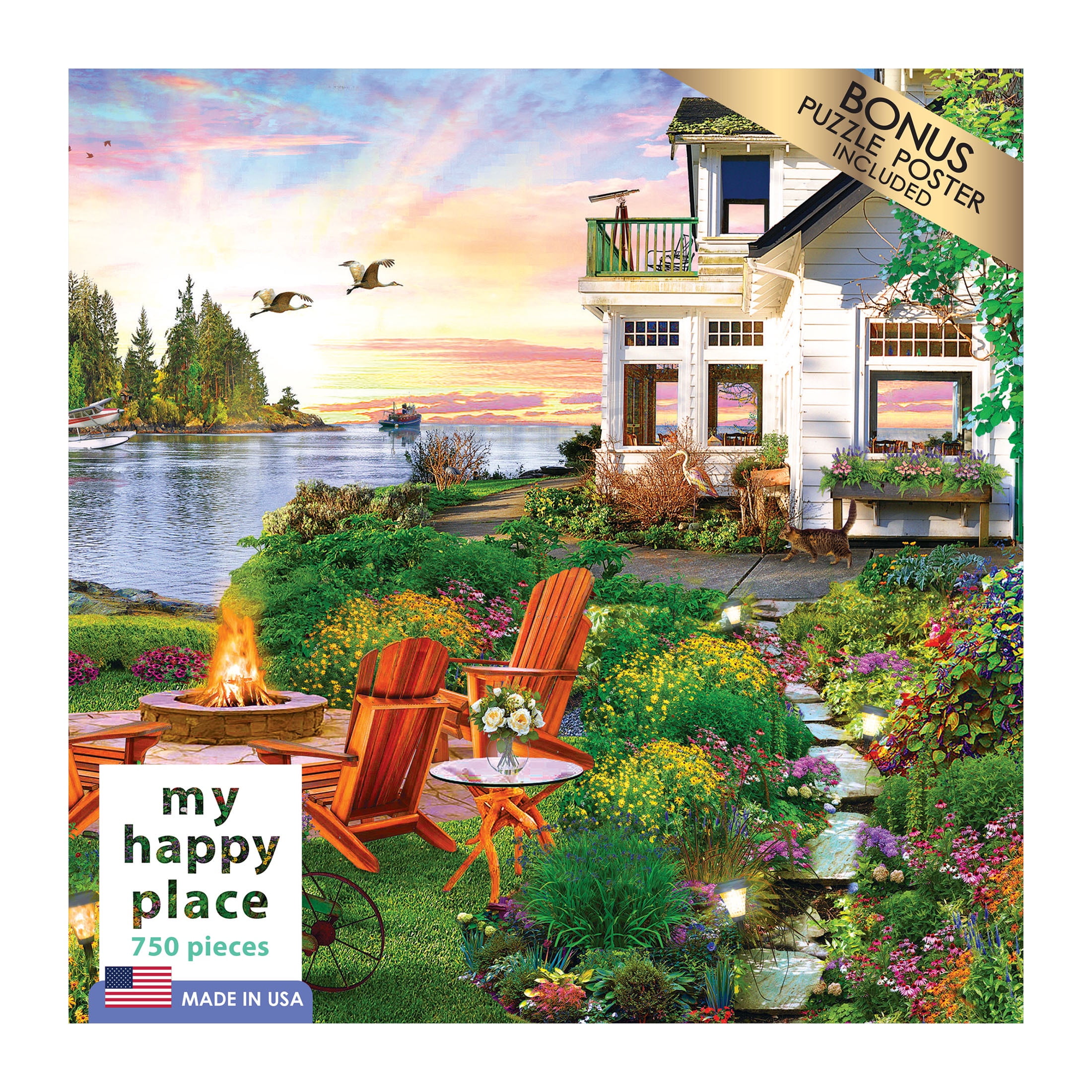 My Happy Place Harbour House 750 Pieces RoseArt, Jigsaw Puzzle
