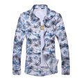 thumbnail image 4 of Qiopertar Liquidation à Moins de 5$ Chemise Imprimée pour Hommes Chemise à Manches Florales Décontractée à Col Rabattu Version Coréenne Grande Taille en Liquidation Offres d'Accès Anticipé, 4 of 8