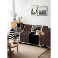 thumbnail image 3 of Brown Black Couch Cover, Modern Abstract Art Farmhouse Striped Sofa Cover Blanket for 3 Cushion Couch, Sectional Sofa Slipcover Furniture Protector for Living Room Bedroom 71''x134'', 3 of 9