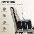 thumbnail image 3 of HOMCOM Chaise de Bureau Inclinable, Chaise de Direction Surdimensionnée avec Dossier Haut, Cuir PU, Repose-Pieds, Roues Pivotantes, Gris, 3 of 7