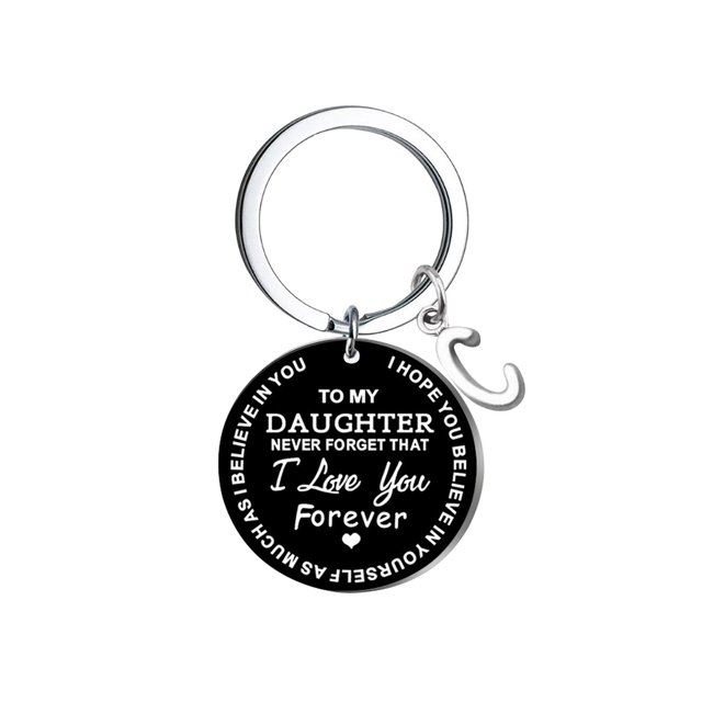Llavero creativo DIY para mi hija, acero inoxidable negro, apellido, 26 letras, 2,5 cm Wmkox8yi sjalhkljlk3838