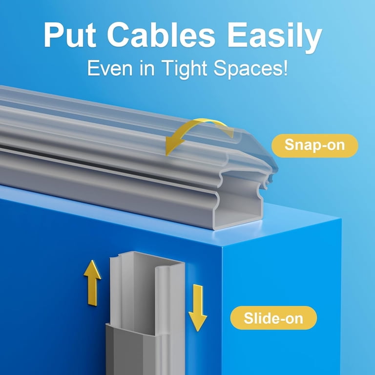 Lazyspin TV Cord Hider Wire Cover, 42 Inches, Holds 4 Cords photo 7