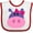 White and Red, variant on Inktastic Girl Hippo Girls Baby Bib