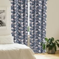 thumbnail image 2 of Ambesonne Victorian Curtains, Magnolia and Roses, Pair of 28"x63", Dark Blue Pale Pink, 2 of 5