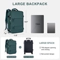 thumbnail image 3 of DAKIMOE Large Travel Backpack for Women Men Laptop Bag Airline Approved Carry On Backpacks Waterproof Anti Theft Gym Bags Hiking Flight Approved Luggage Casual Daypack, Large, Peacock Blue, 3 of 9