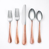Cambridge Silversmiths Jessamine Hammered Copper 20-Piece Flatware Set