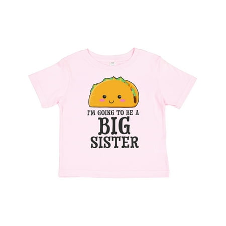

Inktastic I m Going to Be a Big Sister with Taco Illustration Gift Toddler Toddler Girl T-Shirt