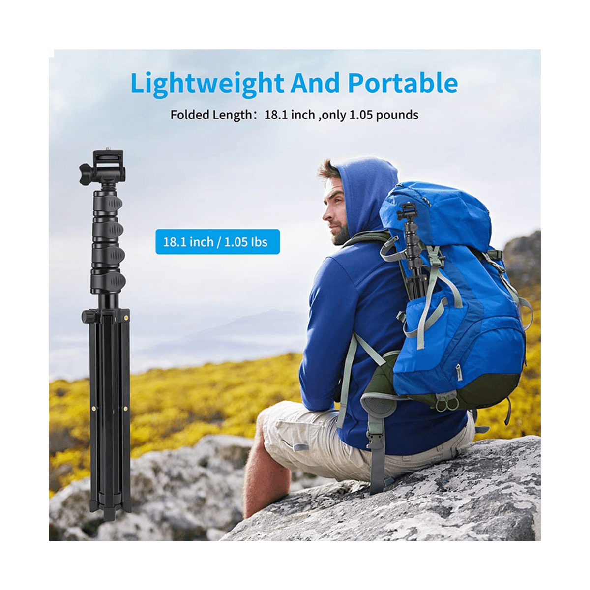 Selfie Stick Phone Tripod&Monopod, 70Inch Cellphone Tripod Stand for Smart Phone Recording/Photography/Make Up