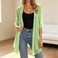 thumbnail image 2 of Linfrsh Long Sheer Chiffon Cardigans for Women Half Sleeve Light See Through Dusters Casual Loose Kimono Cardigan Capes(Light Green,XXL), 2 of 3