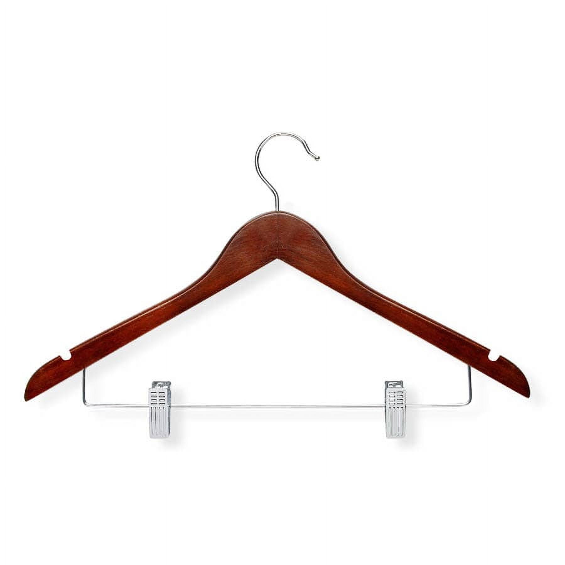 Honey Can Do Wood Suit Hanger with Clips, Cherry Finish (pack of 12) - image 2 of 5