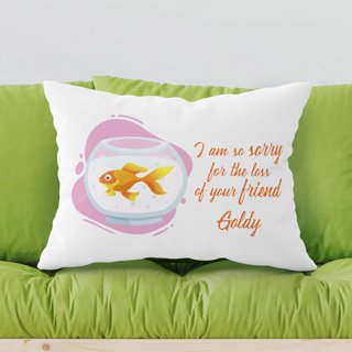 Valentines Fish Pillow Case , Funny Goldfish couple Cushion Cover