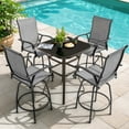 thumbnail image 3 of Nuu Garden Patio Swivel Bar Stools Outdoor Chairs Set of 4 Outdoor High Bistro Stools, All-Weather Textilene for Outside, Beach, Lawn, Poolside and Garden, Gray, 3 of 10