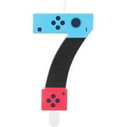 Level Birthday Candles,Level 7 Number Birthday Cake Candles,7th boy Birthday Party Decor,Game Controller Gamepad Birthday Candles,Video Game Controller Themed Kids Boy Bday Party Supplies