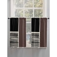 thumbnail image 5 of Brown Black 2 Panel Kitchen Curtains for Windows, Modern Abstract Art Farmhouse Striped Bathroom Privacy Curtain, Home Décor Window Treatment for Bedroom/Living Room 55"x45", 5 of 6