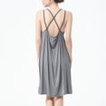 thumbnail image 2 of Defitshape Women's Plus Size Cotton Nightgown Cami Sleepwear Sleeveless Summer Loungewear Soft Comfy Camisole Night Pajama Sleep Lounge Dress Grey 0X, 2 of 5