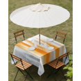 thumbnail image 3 of Burnt Orange Grey Ombre Outdoor Tablecloth with Umbrella Hole, Abstract Art Oil Painting Modern Spillproof Waterproof Outdoor Table Cover, Patio Tablecloths for Party/Garden/Picnic, Square 60"x60", 3 of 9