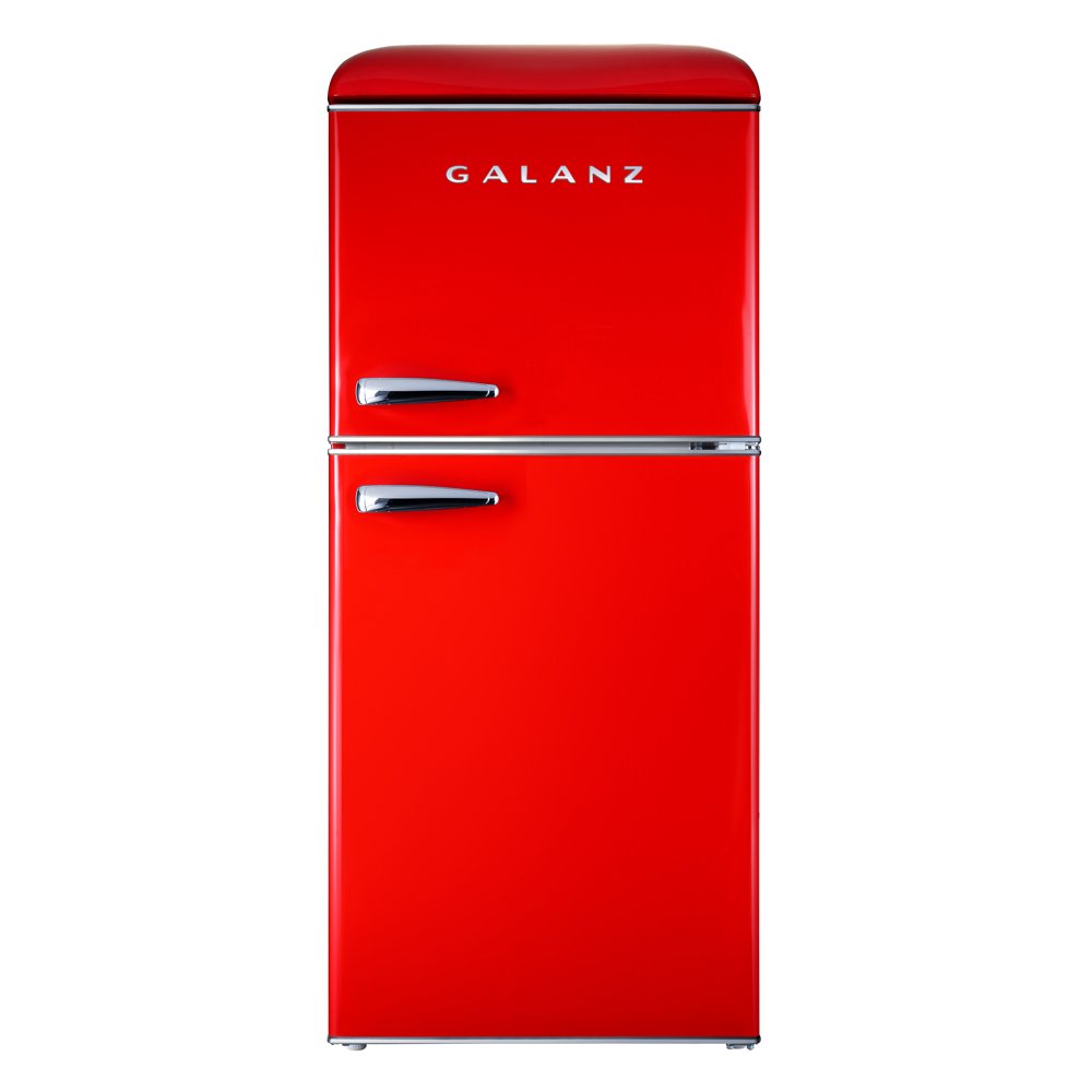 Galanz 4.0 cu ft Retro Two Doors Refrigerator, Red
