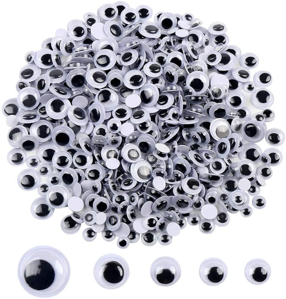 15mm STICKY Eyes Googly Wiggly Wiggle 192 Craft Eyes on Sheets 