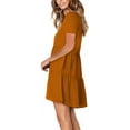 thumbnail image 2 of Women Summer Tunic Dress V Neck Casual Loose Flowy Swing Shift Dresses, 2 of 4