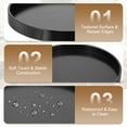 thumbnail image 3 of Uxcell Wooden Serving Tray Round Decorative Platter for Serving Food and Drinks with Stylish Design Black 10.6 inch, 3 of 6