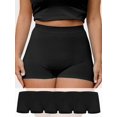 thumbnail image 2 of 5 Pack Plus Size Seamless Mid-Rise Panties Negro Comfortable Breathable, 2 of 5