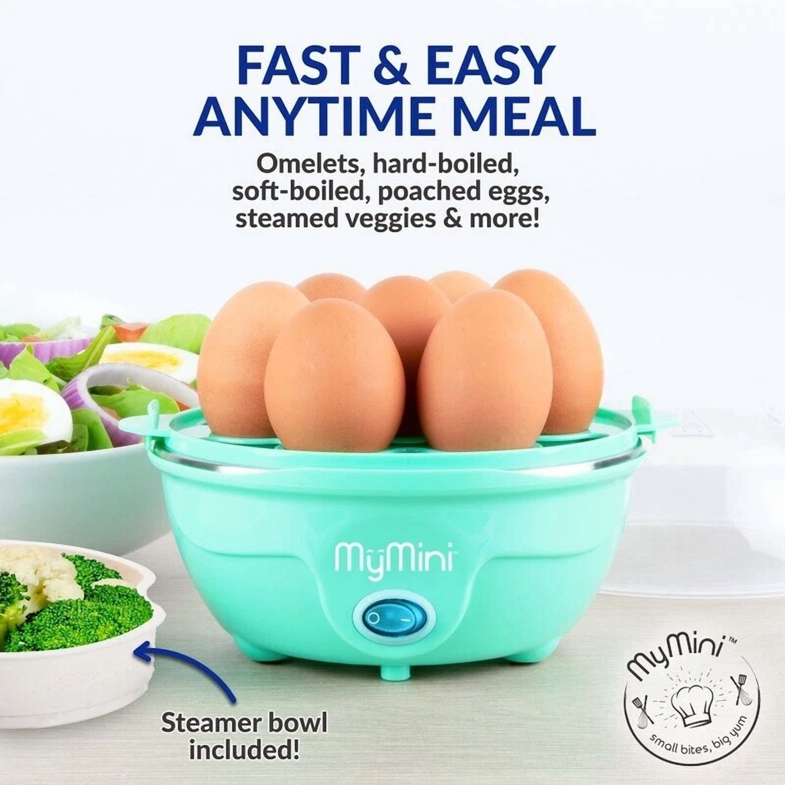 KLYNE - Premium 7 Egg Cooker One Touch Poached Hard Boiled Steamer Easy Clean Kitchen Us