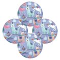 thumbnail image 2 of 15.4" Round Placemat Set of 4 Polyester Fabric Place Mats Non-Slip Dining Kitchen Table Mats for Kitchen Party Decor Cute Animals in The Snow, 2 of 5
