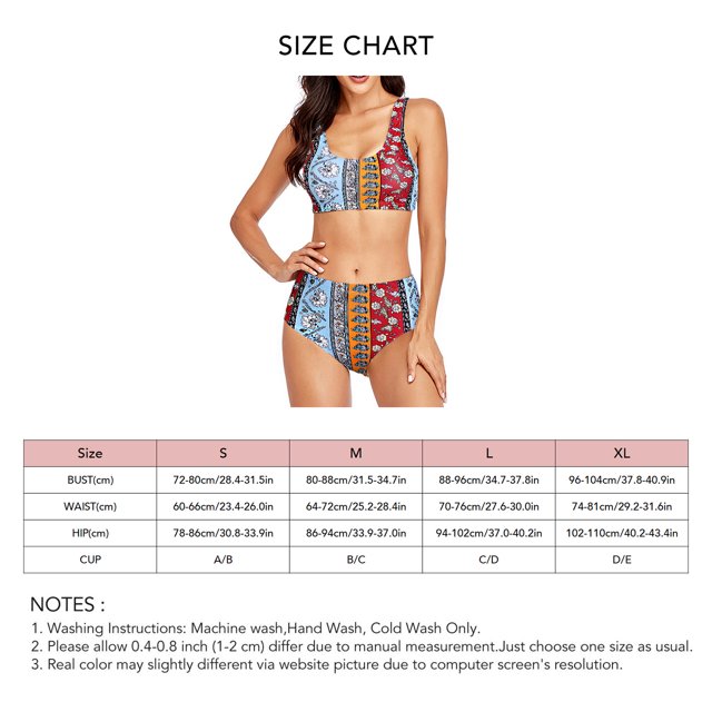 Traje de baño para mujer cómodo elástico de 2 piezas para lavar a máquina estilo étnico para fiestas en la playa para actividades acuáticas ANGGREK Otros