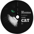 thumbnail image 1 of FMSHPON Black CatWhite Chest Green Eye Xmas Christmas Tree Skirt Stand Mat for Holiday Party Decoration Indoor Outdoor 36 inches, 1 of 3