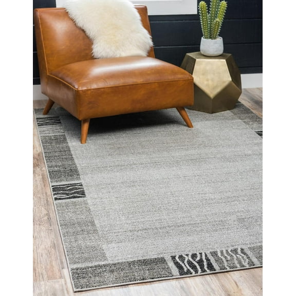 Unique Loom Del Mar Collection Area Rug - Sarah (3' 3" x 5' 3" Rectangle Light Gray/Gray)