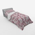 thumbnail image 3 of Ambesonne Floral Bedding Set 4 Pcs, Sketchy Leaves Petals, Queen, Maroon Coral and White, 3 of 3