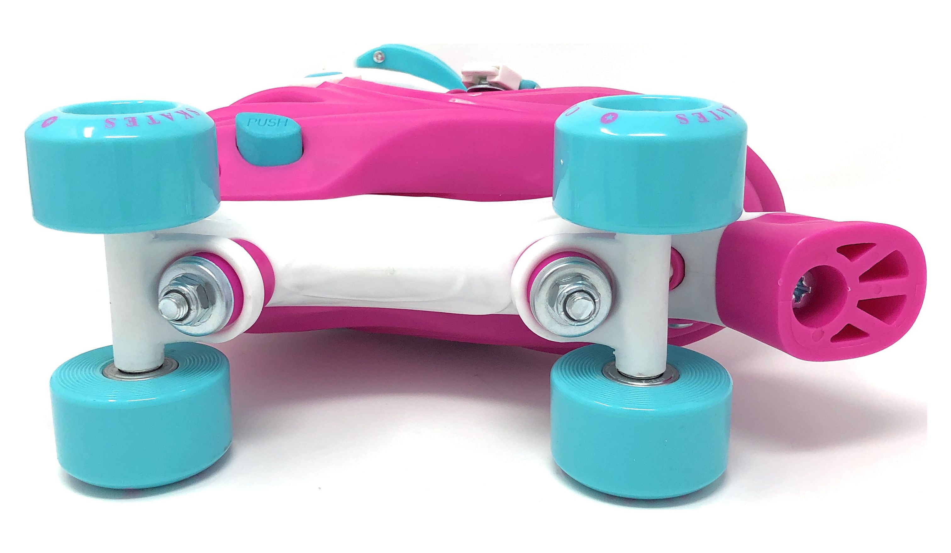 Chicago Skates Adjustable Girls Quad Roller Skate - Pink/White - Size Medium (1-4)