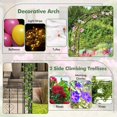 thumbnail image 4 of Auranook Heavy-duty Metal Garden Arbor, 84" No Dig Arch Trellis with Lockable Gate for Climbing Plants, Roses, Vines, Decorative Outdoor Archway, 4 of 10