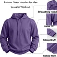 thumbnail image 3 of RJMDKXZ Fleece Hoodies for Men Pullover Loose Fit Casual Solid Long Sleeve Drawstring Fleece Lined Sweatshirts Comfy Warm Tops with Hood, 3 of 7