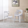 thumbnail image 4 of White Dining Chair Set of 4 - Modern Accent Chairs with Premium Seat Shell Sturdy Metal Legs, Easy Clean Tool-Free Assembly for Home Office, 4 of 10