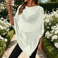 thumbnail image 7 of Lumtrix Women Sheer Poncho Top Lightweight Knit Crochet Shrug Bolero Mesh Batwing Sleeve Sweater Cover Up Beachwear White One Size, 7 of 7