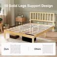 thumbnail image 4 of Novilla 12" Bed Frame Wood Bed Frame Full with Headboard,Off-White Wood Bed Frame Foundation with Wood Slat Support, No Box Spring Needed, Easy Assembly, 4 of 9