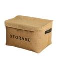 thumbnail image 2 of Beautynvta Foldable Storage Bin with Lid, Linen Fabric Storage Basket with Handles for Home, Office, Closet, 14.6x10.2x8.7 Inch, 2 of 6