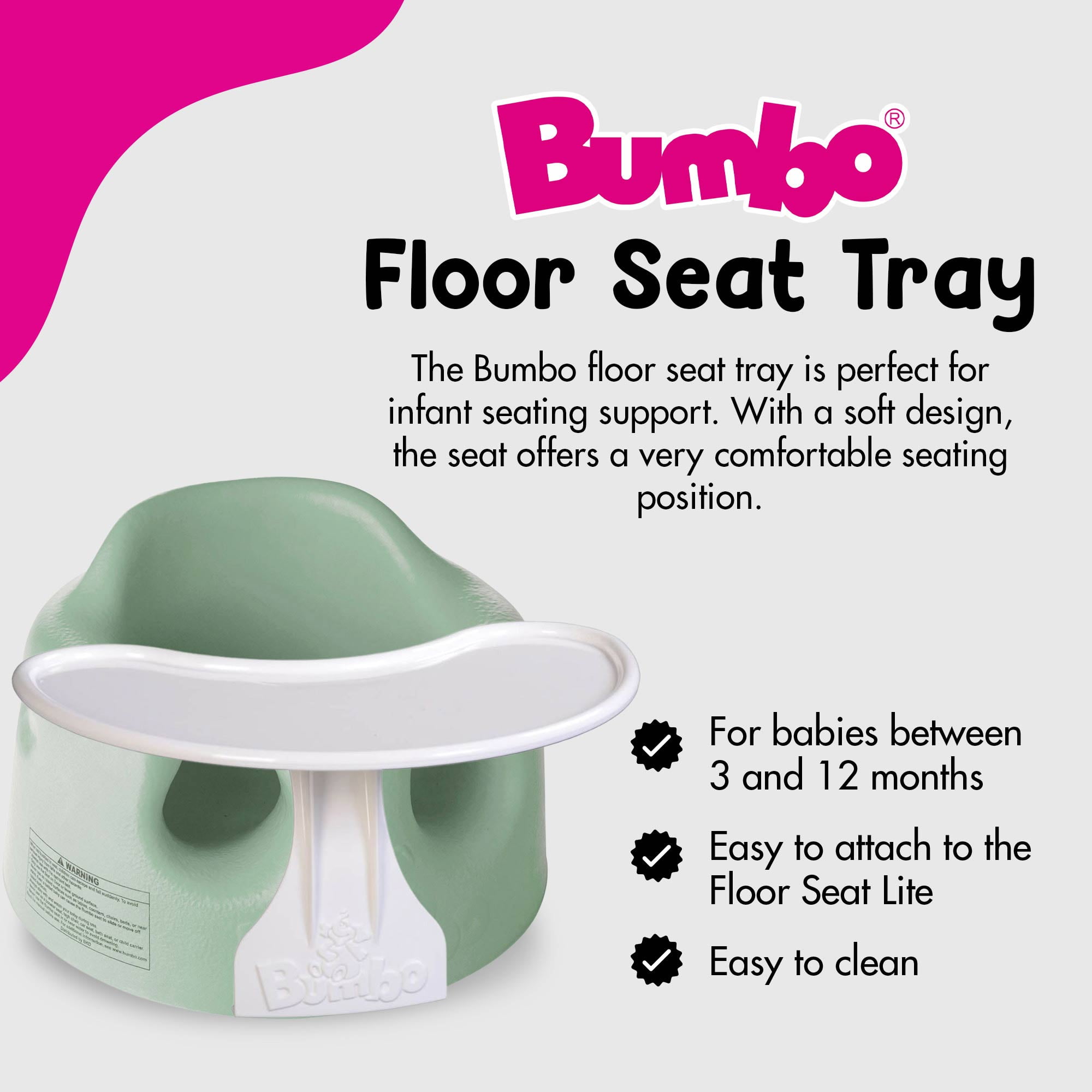 Bumbo Baby Foam Wide Floor Seat with Play Top Tray Attachment Hemlock Walmart