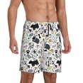 thumbnail image 2 of Kdxio Puppy Print Mens Sleep Shorts Bottoms Soft Comfy Pajama Wear Pants with Drawstring Pockets, 2 of 7
