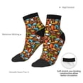 thumbnail image 4 of Goofa Cute Beach Dolphin Pattern Non Slip Socks with Grips for Elderly, Crew Socks Yoga Hospital Socks Cushioned Sole Gripper Socks for Men Women, 4 of 5