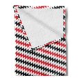 thumbnail image 2 of Abstract Soft Flannel Fleece Throw Blanket, Hypnotizing Vintage Zigzag Chevron Wave Seem Retro Border Like Image, Cozy Plush for Indoor and Outdoor Use, 70" x 90", Vermilion White, by Ambesonne, 2 of 5