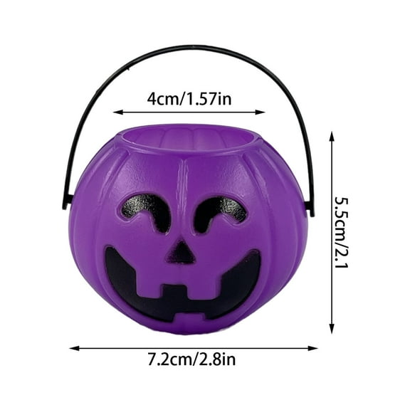 Rkxzt Pumpkin Jar Purple Candy Pail with Handle Plastic Bucket for Party Decorations 7.2x5.5x4cm,Baking Molds|Plastic,Purple