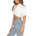 thumbnail image 3 of Txlixc Blusa de mujer, blusa de botón plano, blusa de ombligo de mujer Txlixc  moda, 3 of 7