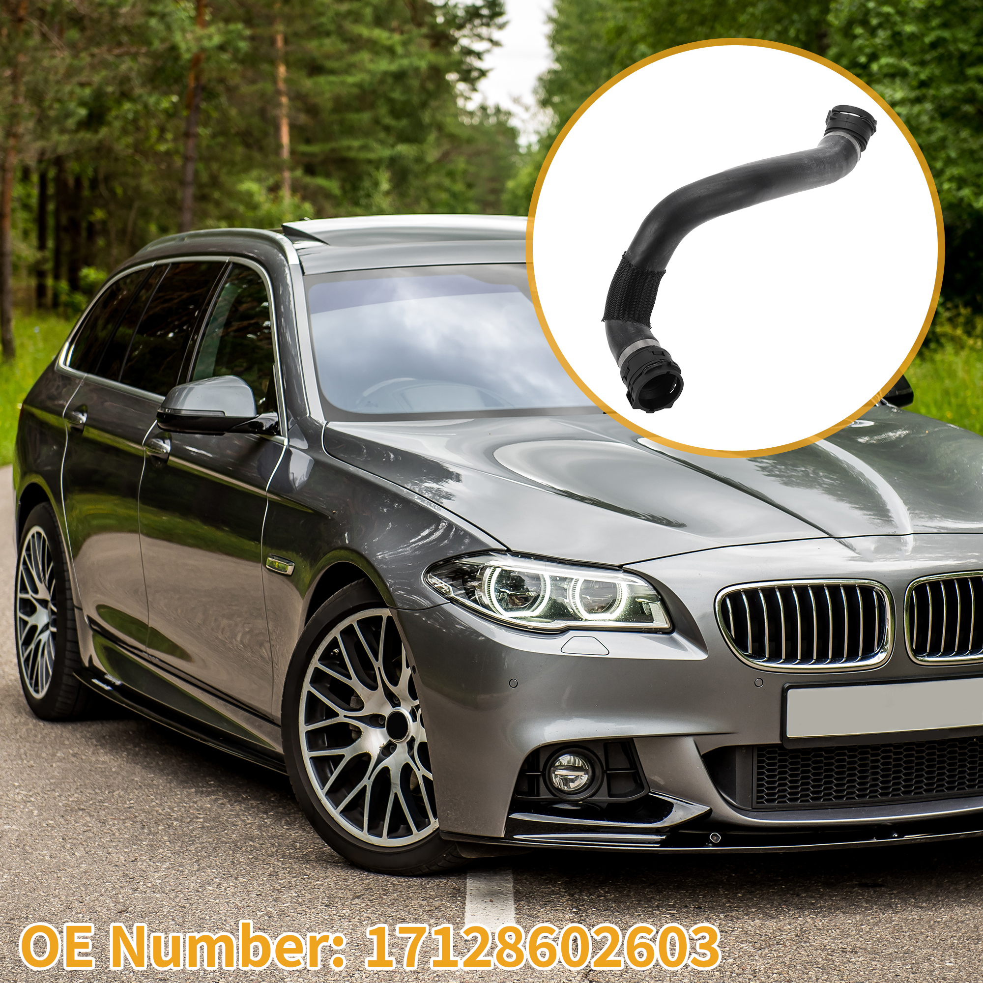 Unique Bargains Lower Radiator Coolant Hose For BMW 530i XDrive 2017-2020 Rubber Black