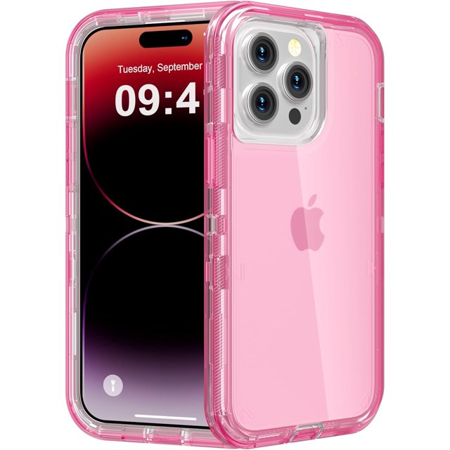 Heavy Duty Shockproof Protection Phone Cases, Anti-Drop, Triple Layer Transparent Protective Cover Compatible with iPhone 15 Pro