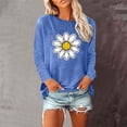 thumbnail image 2 of Staron Hauts à Manches Longues pour Femmes Imprimé Floral Mode Automne Tunique Col Rond Ample Chemise Habillée Décontractée Basique Tendance T-Shirts Cadeau pour Elle, 2 of 4