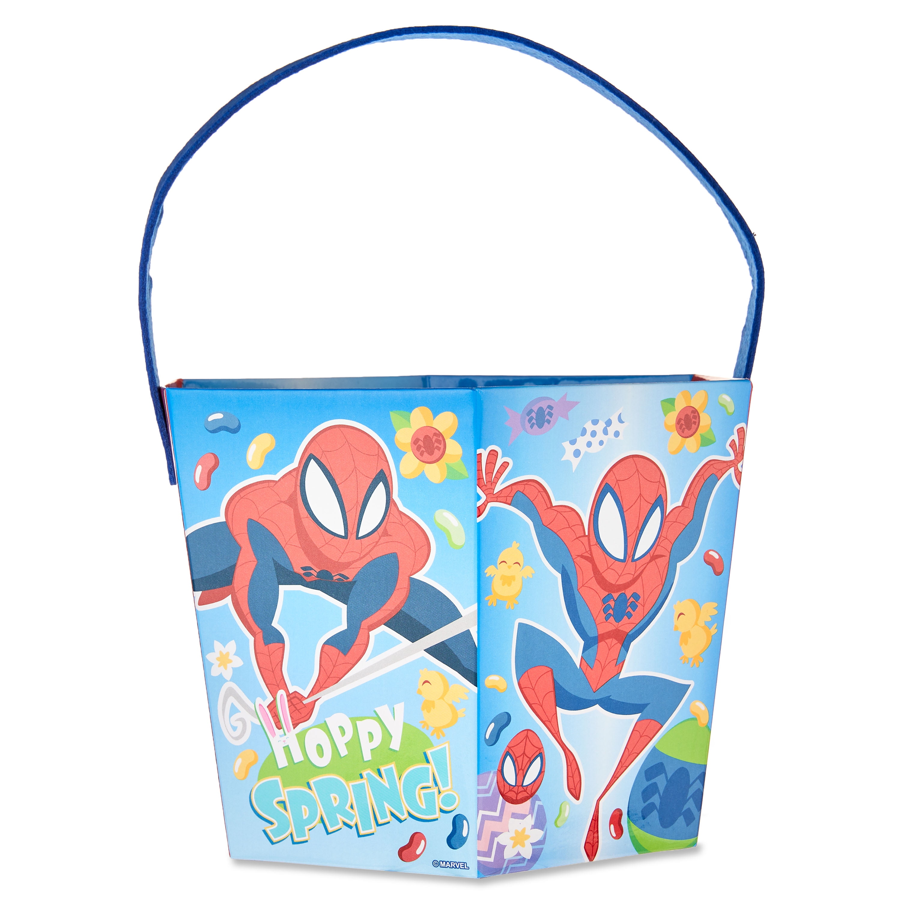 Marvel, Spiderman, Cardboard Hexagon Easter Basket with Handle, 8" Wide